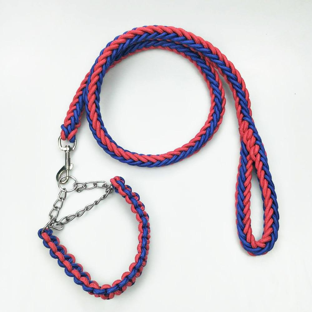 

Комплект из восьмипрядного плетеного ошейника и поводка для собак с костяным нагрудным ремнем от Shuangyu Pets S