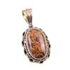 Natural Maryam Jasper 925 Solid Sterling Silver Gift TwoTone Pendant 1.50" k5P74