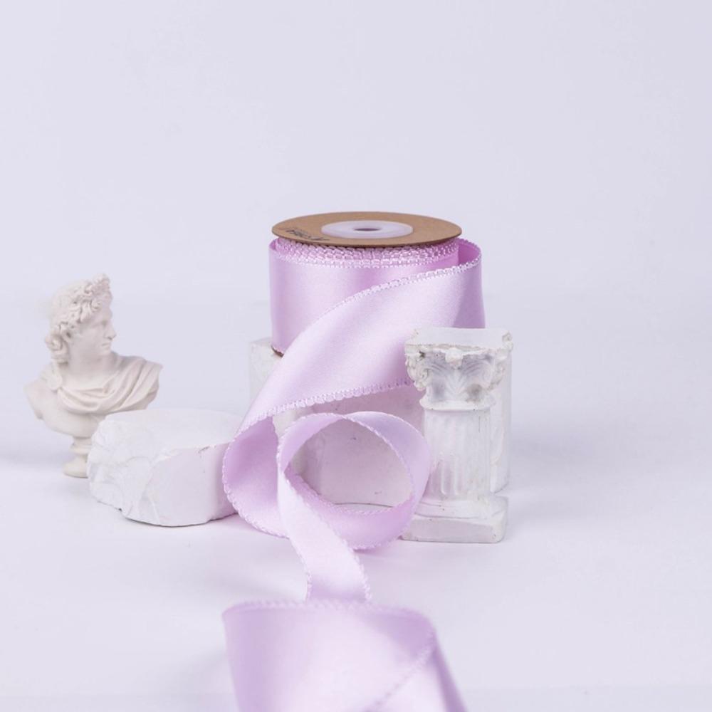 

10 ярдов 40 мм однотонные ленты двусторонняя кружевная лента подарочная упаковочная лента ткань светло-фиолетовый