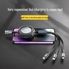 120W Transparent Retractable 3-in-1 Laser-Engraved Charging Cable for Mobile Phones