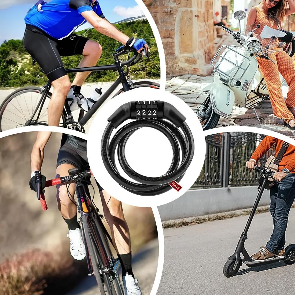 4-Digit Bicycle Password Lock, Anti-Theft Portable Bike Lock, Suitable for Mountain And Road Bikes