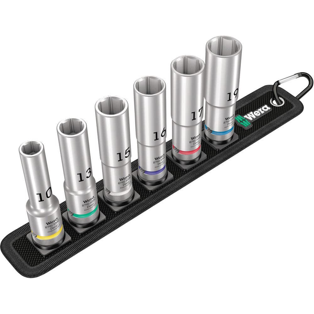 WERA ZYKLOP Deep Socket Set (6-Piece Set, 1/2 Drive, 004565)