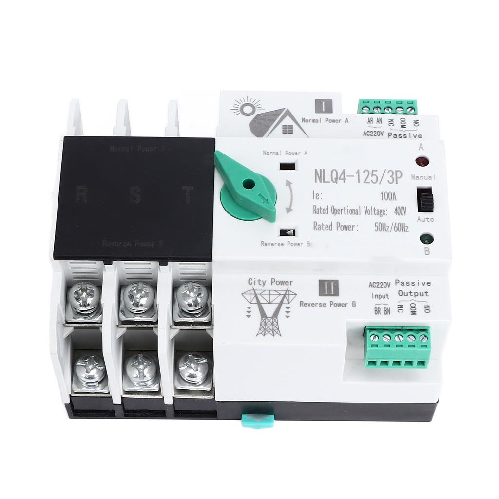 Comutator neîntrerupt de transfer dublu de putere Circuit Selector electric 400V 100A