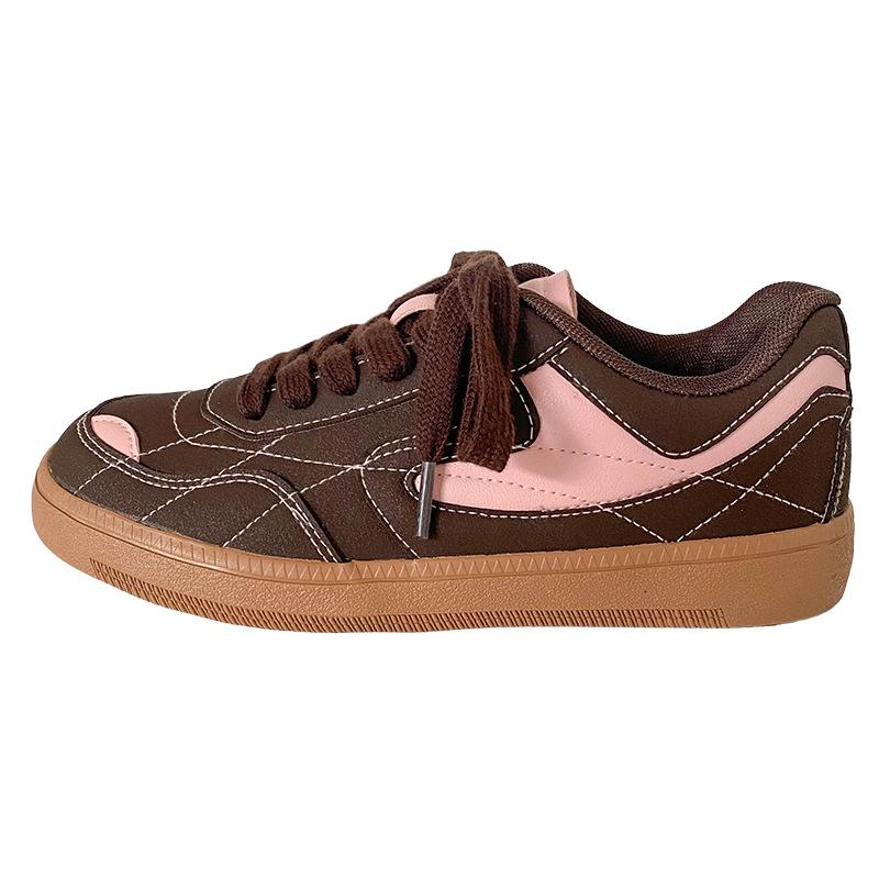 

B-9382 latex insole/popular Forrest Gump board shoes women s 2024 new autumn flat bottom Hong Kong style casual white shoes 40