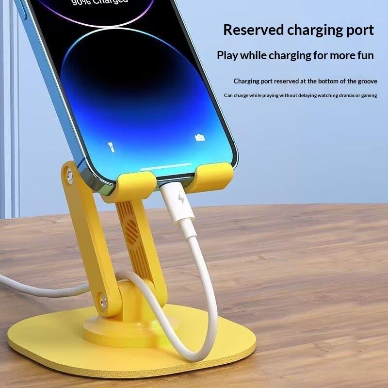 360° Rotating Foldable Desktop Mobile Phone Holder Plastic Stand+Metal Bottom Phone Stand Lazy Universal Tablet Support Stand