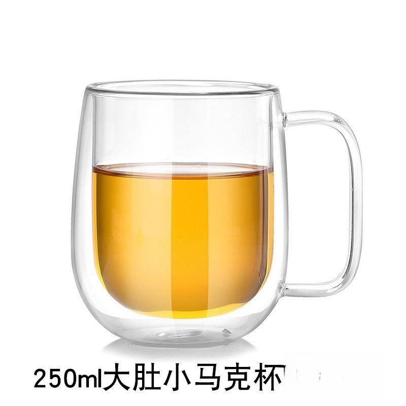 150-350ml Heat Resistant High Borosilicate Glass Mug Double Wall Glass Coffee Cup with Handle Milk Water Cup Clear Cups Gift