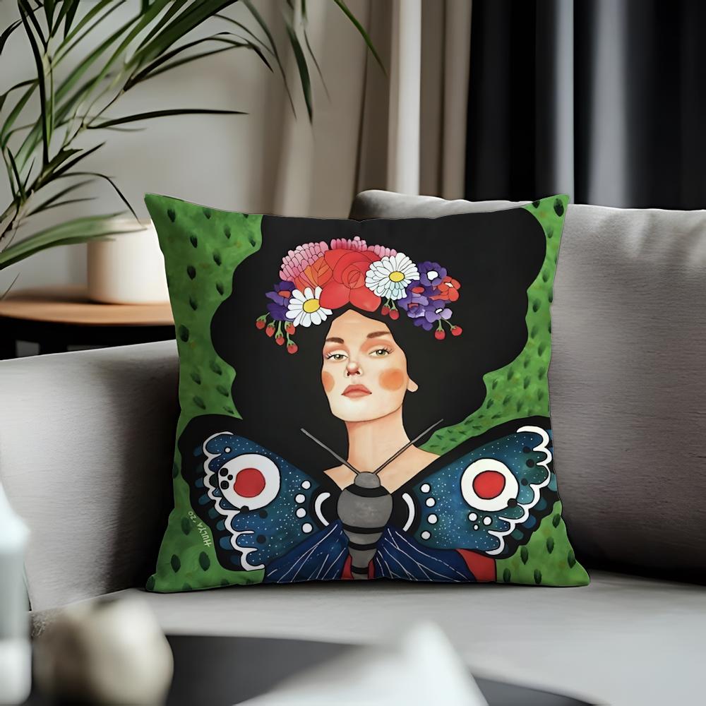 Trending Hhulya Ozdemiried Cushion Cover Antidustmite Pillowcase Invisible Zipper Silky Short Plush Sofa Cushion Cover