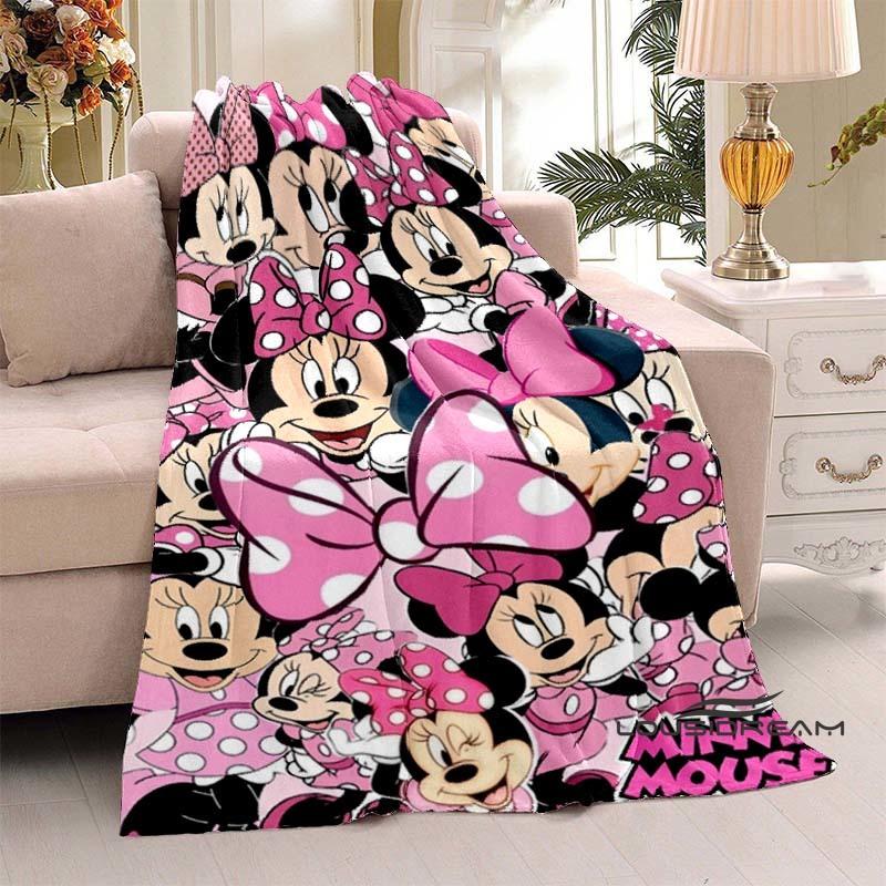 

3D Printed Minnie Mouse Cartoon Blanket: Fluffy and Soft, Suitable for Home, Travel, Camping, and RVs. A Perfect Holiday Gift. 75x90cm