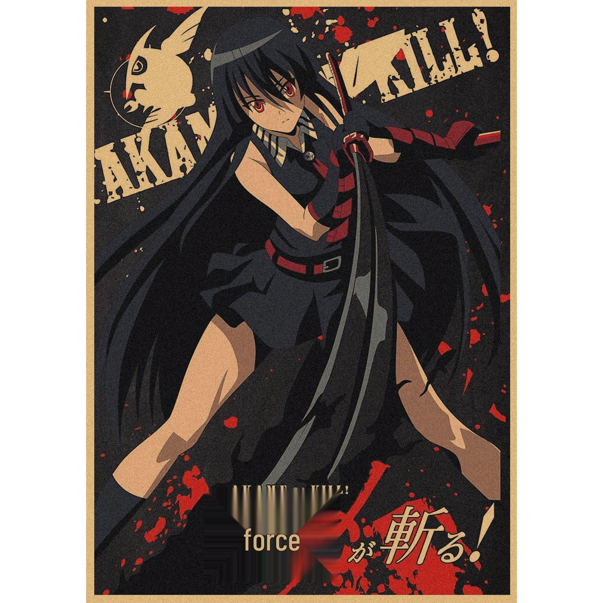 

Akame ga Kill Ретро Японский Аниме Постер - Настенная Картина-Фреска на Крафт-бумаге 29.7X42cm