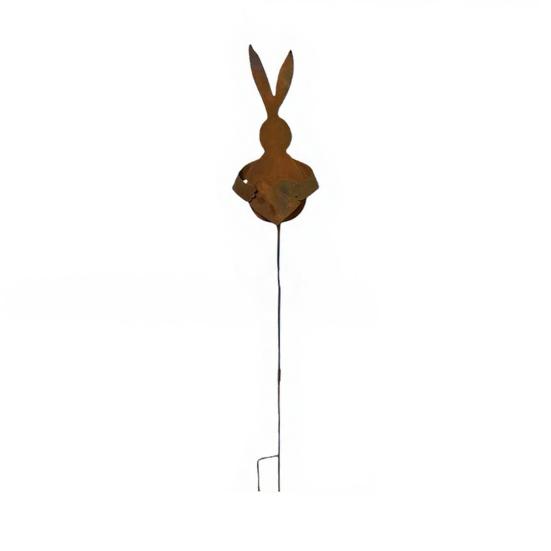 

Easter Vintage Metal Rabbit Shaped Planter Garden Stake Rustic Bunny Silhouette Yard Decor with Patina Finish for Garden Spring Flower Plants Display 1pc