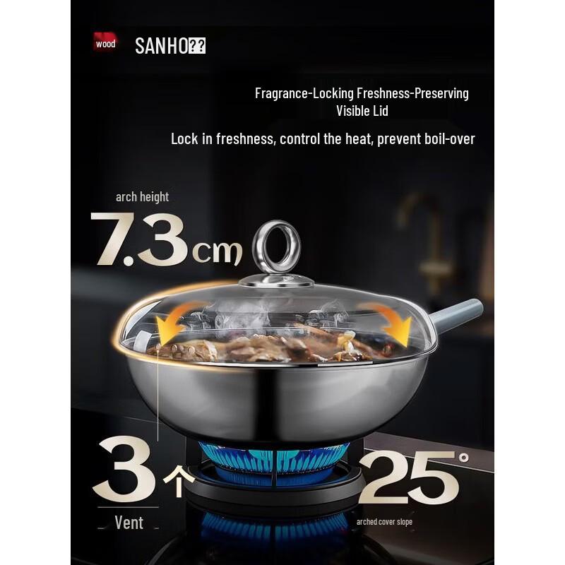 

Sanhe 99 Titanium Uncoated Non-stick Wok