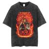 Demon Slayer Iguro Obanai (Pilastro del Serpente) T-shirt Grafica Vintage Lavata Double-Sided, Maglietta Oversize Anime Streetwear, Top Casual Unisex