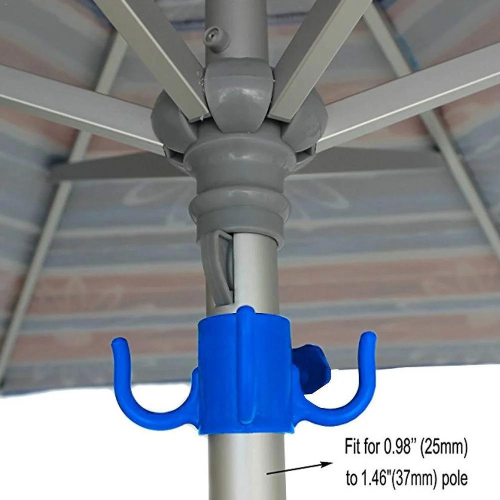 Sunshade Umbrella Beach Plastic Hook Hanging Rack Outdoor Camping Trip Clasp 4 Prong Hook For Towels Bags Hats Hanger