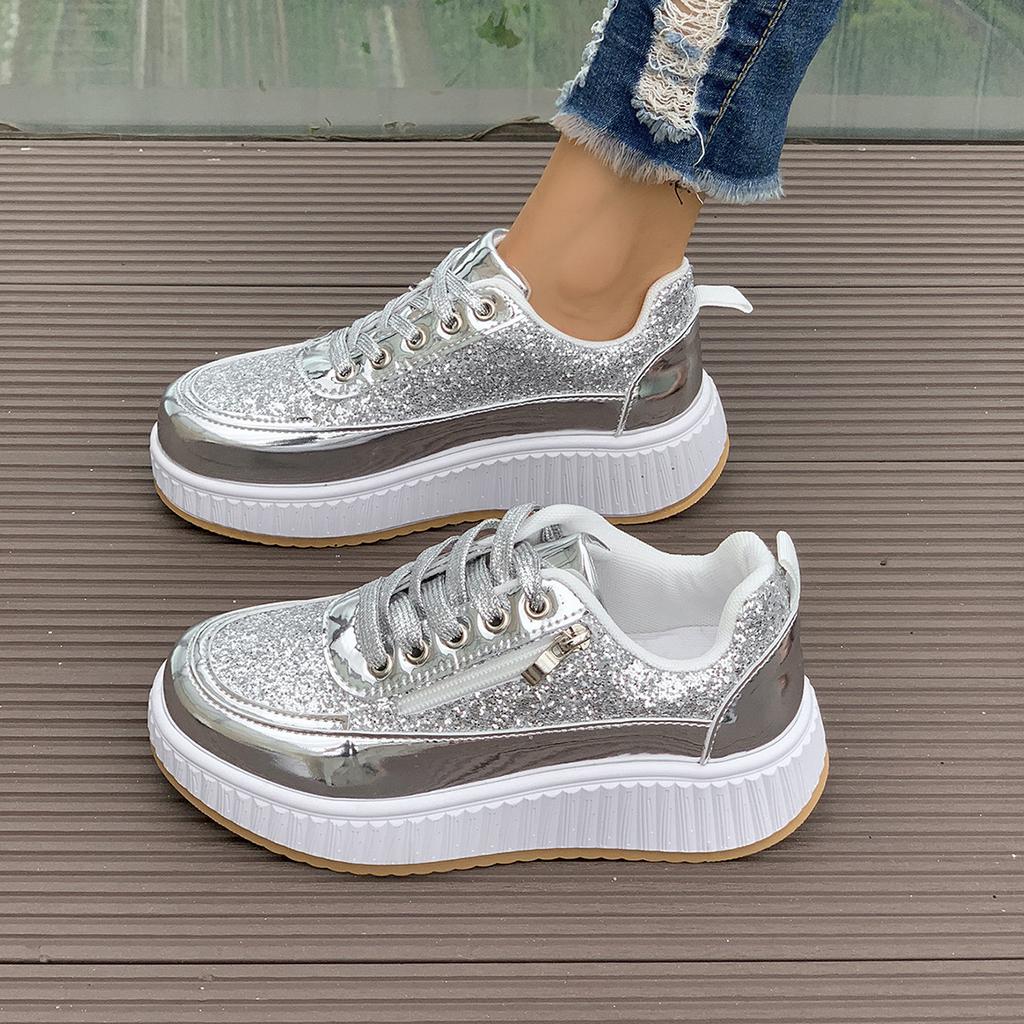 Fashion Casual board shoes solid color thick sole women's sports shoes new large size soft sole fashion Korean version of fashion shoes
