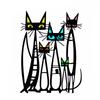 Schmiedeeisen Eisen Wandskulptur Bunte Katze Wandornament Metall Katze Wandkunst Wandornament