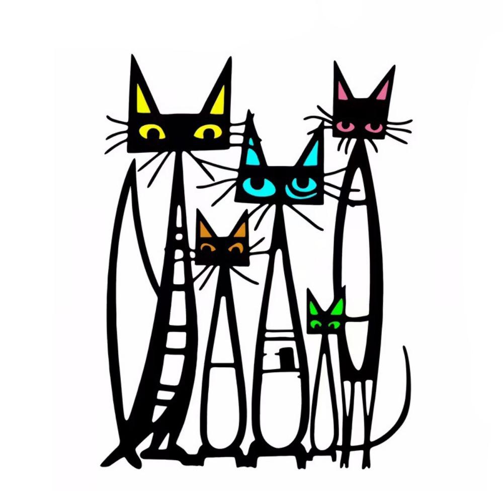 Schmiedeeisen Eisen Wandskulptur Bunte Katze Wandornament Metall Katze Wandkunst Wandornament