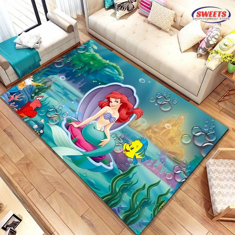 New Shelves! Little Mermaid Ariel Princess Carpet, Living Room Bedroom Office Area Kid's Room of Choice,Non-slip Mat Potdemiel