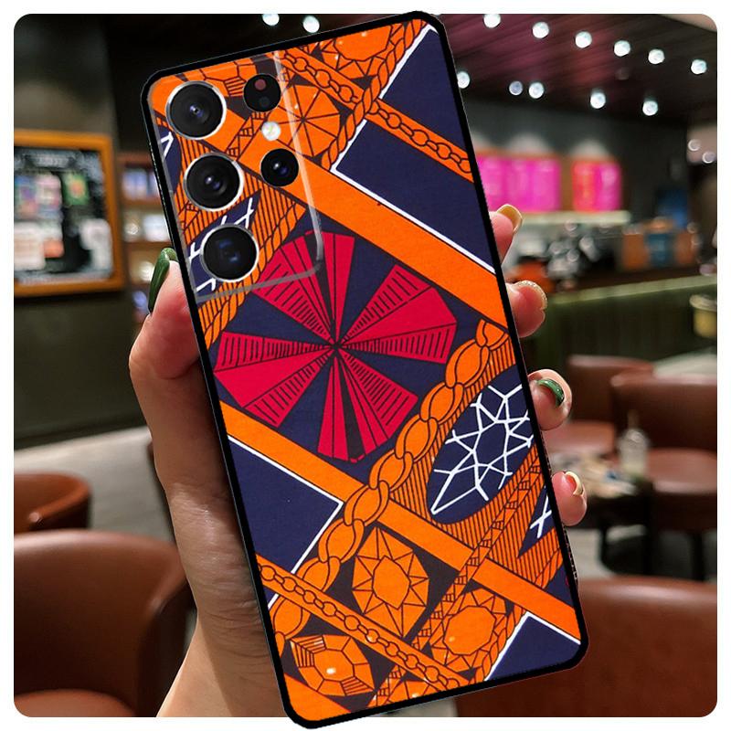 African Style Fabric Print Silicone Case For Samsung Galaxy S23 S22 Ultra S21 S20 FE S8 S9 S10 Plus Note 20 Ultra Cover