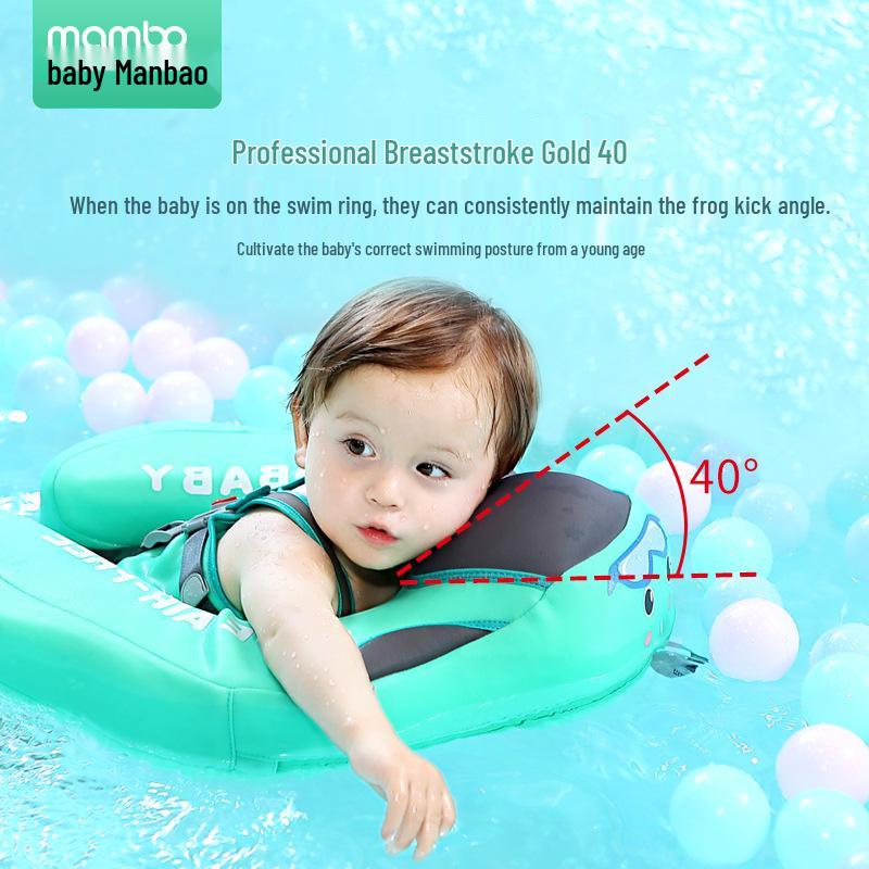 Mambobaby 3D Anti-Rollover Swim Float Ring for Babies 3-24 Months