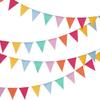 Hestya 24 Pieces 15.7 Feet Colorful Pennant Flags Banner Imitated Burlap Bunting Banner Pastel Fabric Triangle Flag for Classroom Carnival Birthday