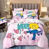 Smiling Face Graffiti Bedding Set Themed Colorful Print Microfiber Student Dormitory Bed Sheet Duvet Cover Kid Gift Home Textile