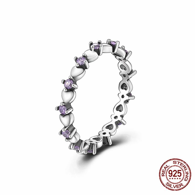 Brand New 100% Genuine 925 Silver Women's Ring Original Heart Crown Rose Gold Crystal Engagement Ring Wedding Anniversary Jewelr