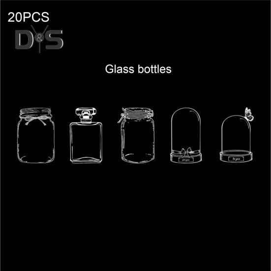 Transparenta torkade blommor bokmärken DIY pressade blommor bokmärke gör-kit Tydliga önskeflaskor klistermärken för kvinnor presenter