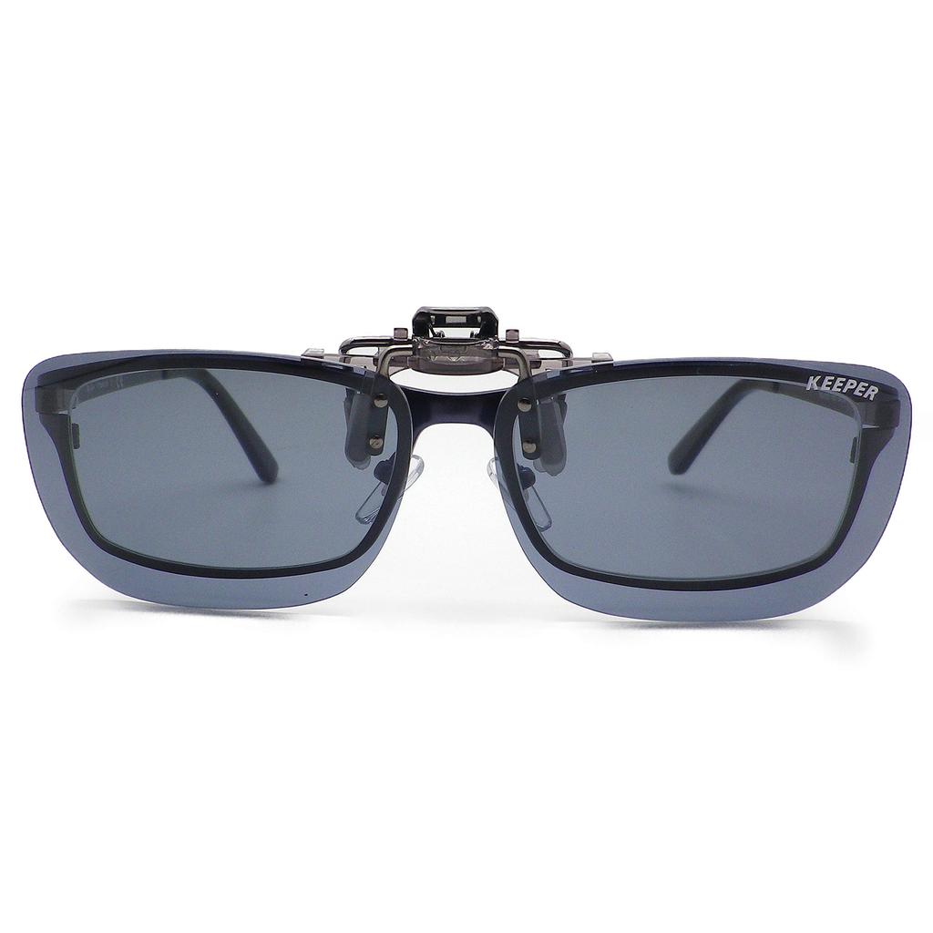 [cliponkeeper] Made in Japan Polarized Clip-on Sunglasses, Wearable Over Glasses, UV Protection, Ultra-lightweight, Flip-up Style, Large Size,