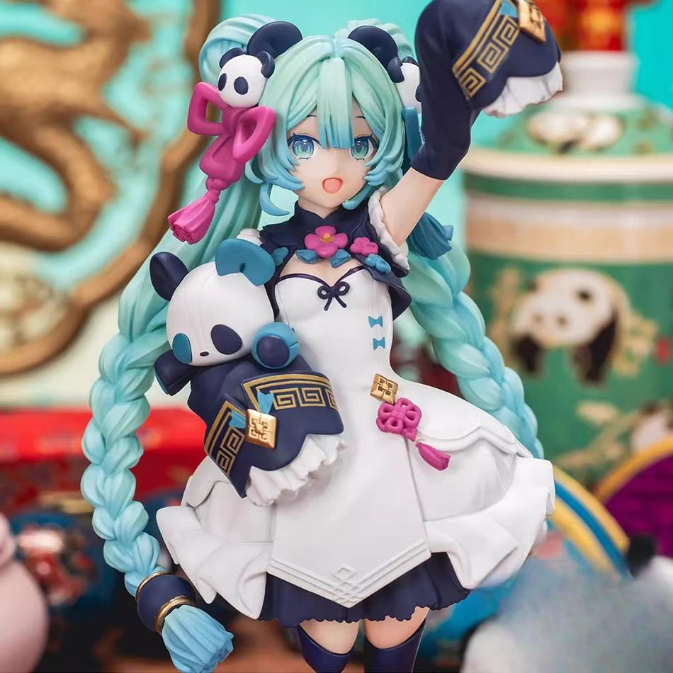 18CM Hatsune Miku Modern China National Style Panda PVC Figurine Collectable Anime Action Figure Model Plaything Desktop Ornament GIft