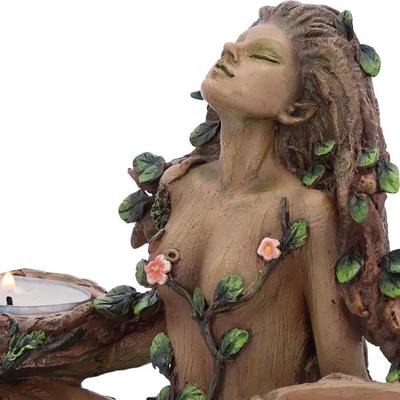 Hars Bosbeschermer Balans van de Natuur Kaarsenhouder Godin Vrouwelijk Kandelaar Ornament Figuur Standbeeld Woondecoratie Cadeau