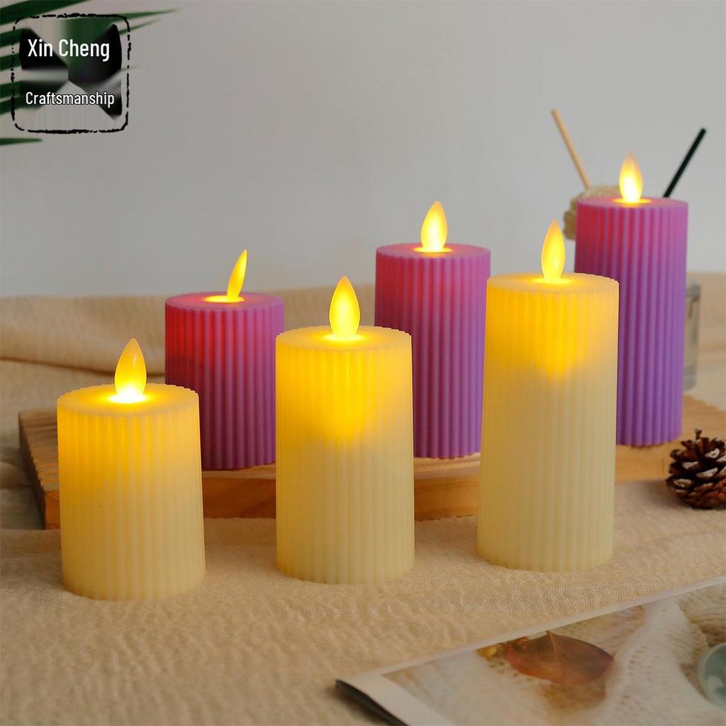 LED Cylinder Candle for Photography Props & Indoor Decor Gifts