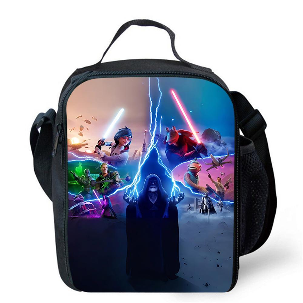 FORTNITE Cartoon Children's Picnic Bag, Kids Insulated Cooler Lunch Bags Cute Portable Lightweight, For Boys & Girls Ages 5-10.