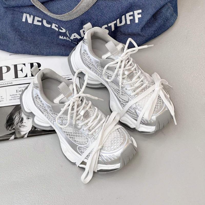 Dad Shoes Women's Summer New Hollow Breathable Thick-soled Mesh Shoes Fashion Color Matching Casual Sports Shoes Trend