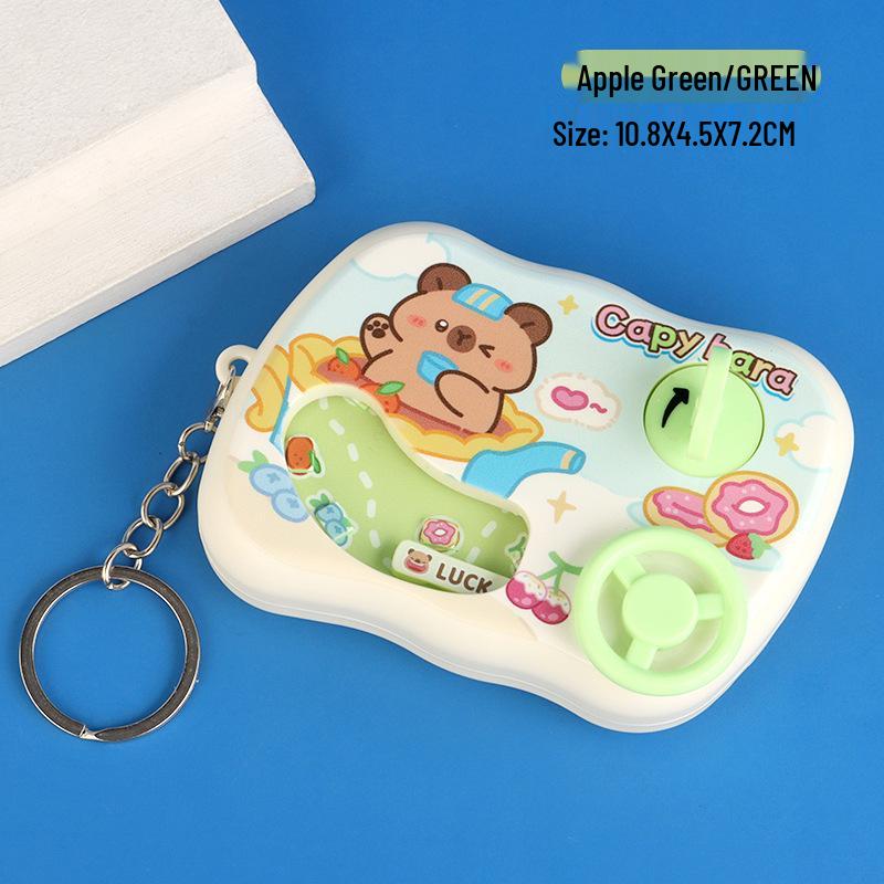 Mini Car Racing Game Keychain with Steering Wheel Pendant - Adventure Toy