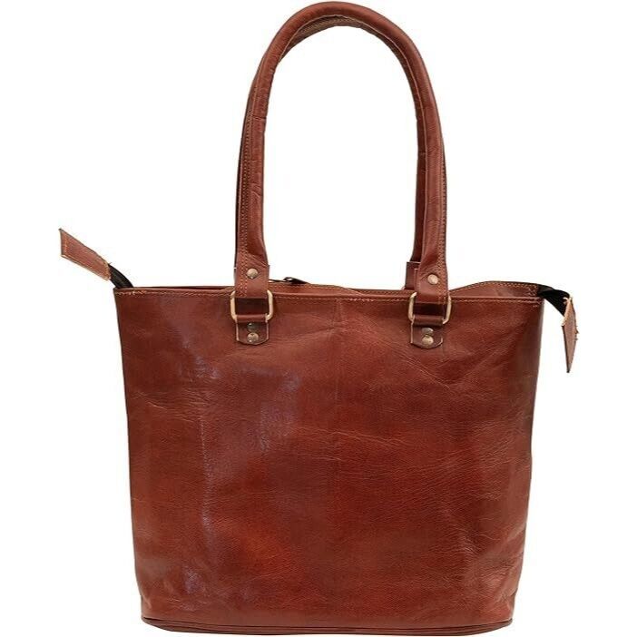 Vintage Genuine Leather Tote Bag Handbag Shopper Purse Shoulder Bags Women
