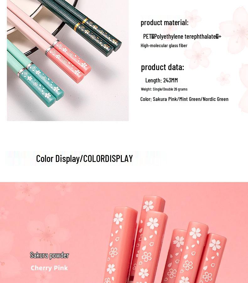 Nordic-Style Non-Slip Alloy Chopsticks - Japanese-Style Tableware for Home Kitchen (E18)