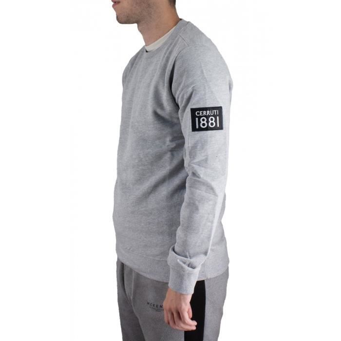 Cerruti 1881 Sweat-shirt col rond logo épaule Tirreno Gris Homme