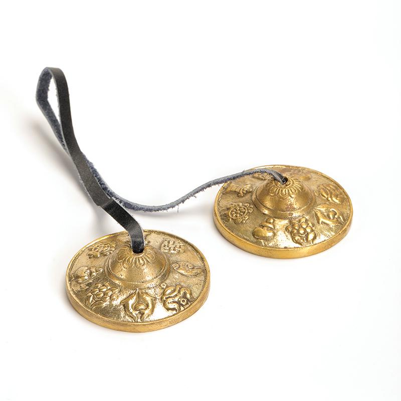 Nepal Handmade Brass Cymbals: Percussion Gong & Yoga Awakening Instrument