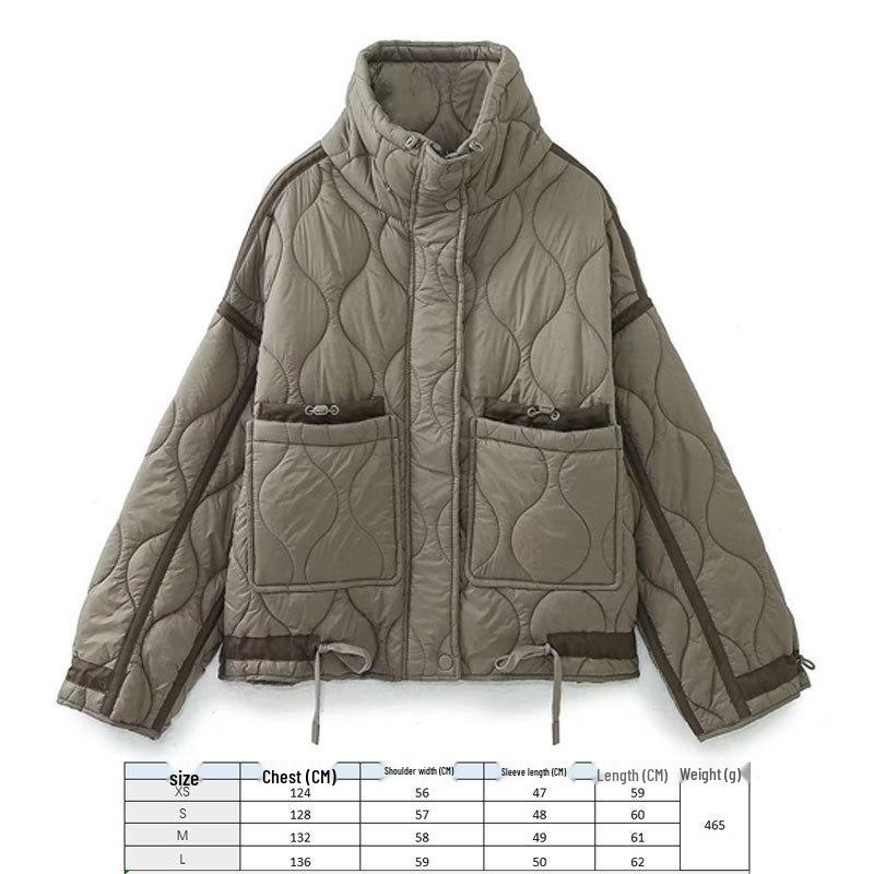 Giacca Trapuntata in Cotone da Donna Inverno 2024 - Moda Street Style, Cappotto a Maniche Lunghe
