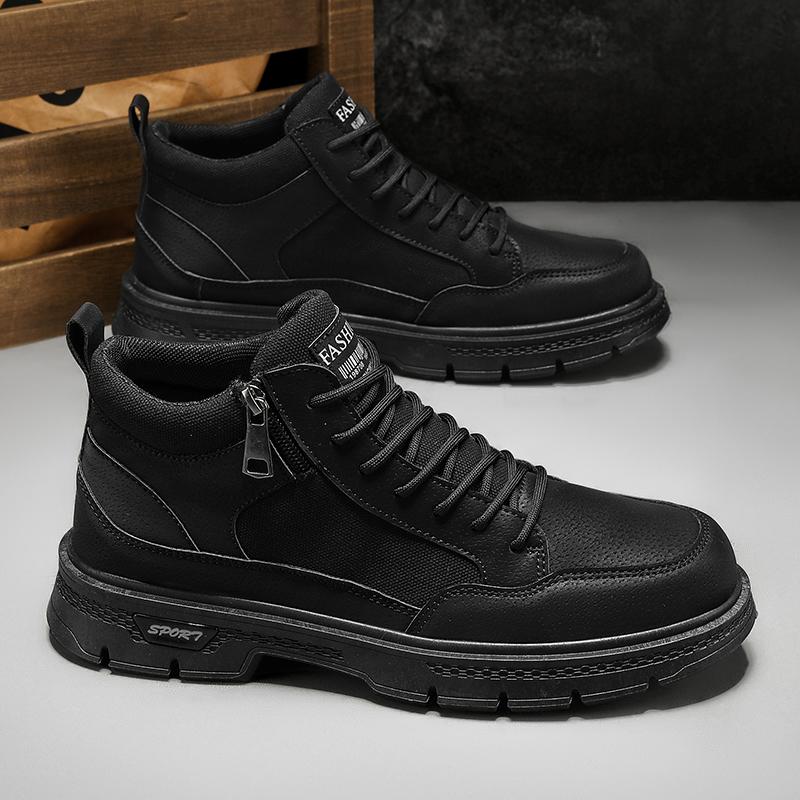 

Повседневные ботинки Модные рабочие ботинки Челси Удобные износостойкие нескользящие ботинки на щиколотке Мужские рабочие ботинки Бесплатная доставка 44 чёрный