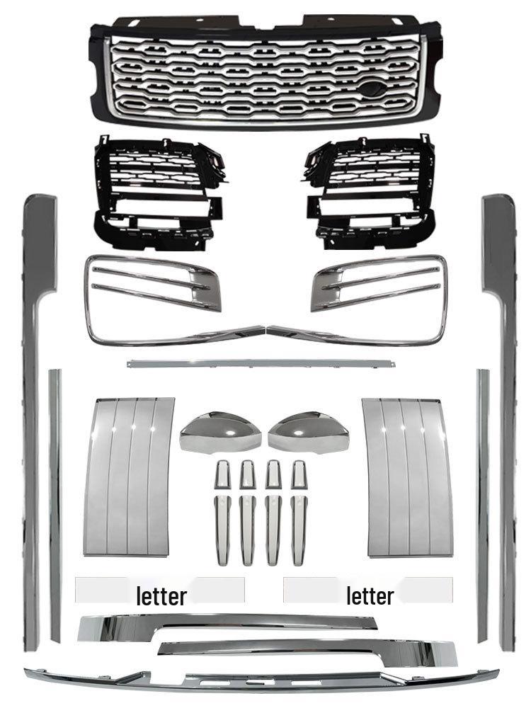 Trim Kit for Range Rover 18-22: Grille, Shark Gill, Handle Cover, Tailgate, and Body Trim