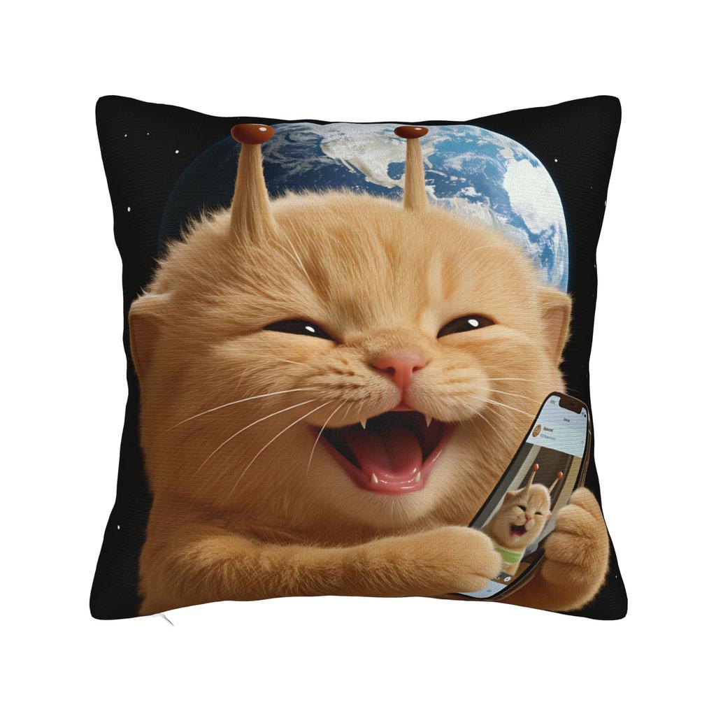 Pillow Case Space Banana Aliens Cat Square Pillow Cover For Couch Sofa Bedroom Novelty Pillowcases
