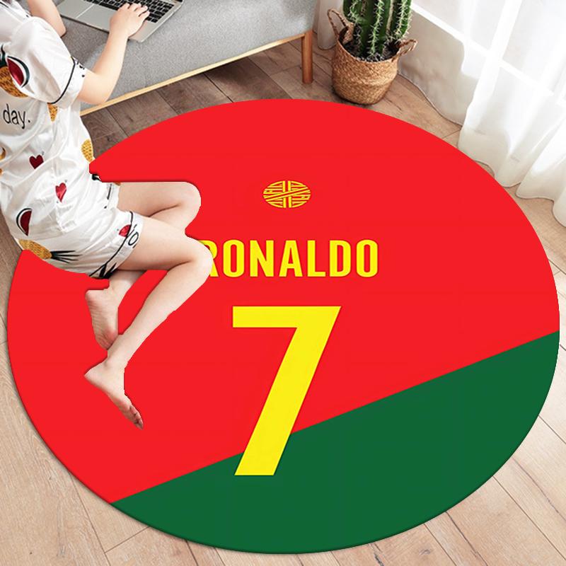 CR7 Round Area Rug,Carpet Rug for Living Room Bedroom Sofa Playroom Decor,Non-slip Floor Mat