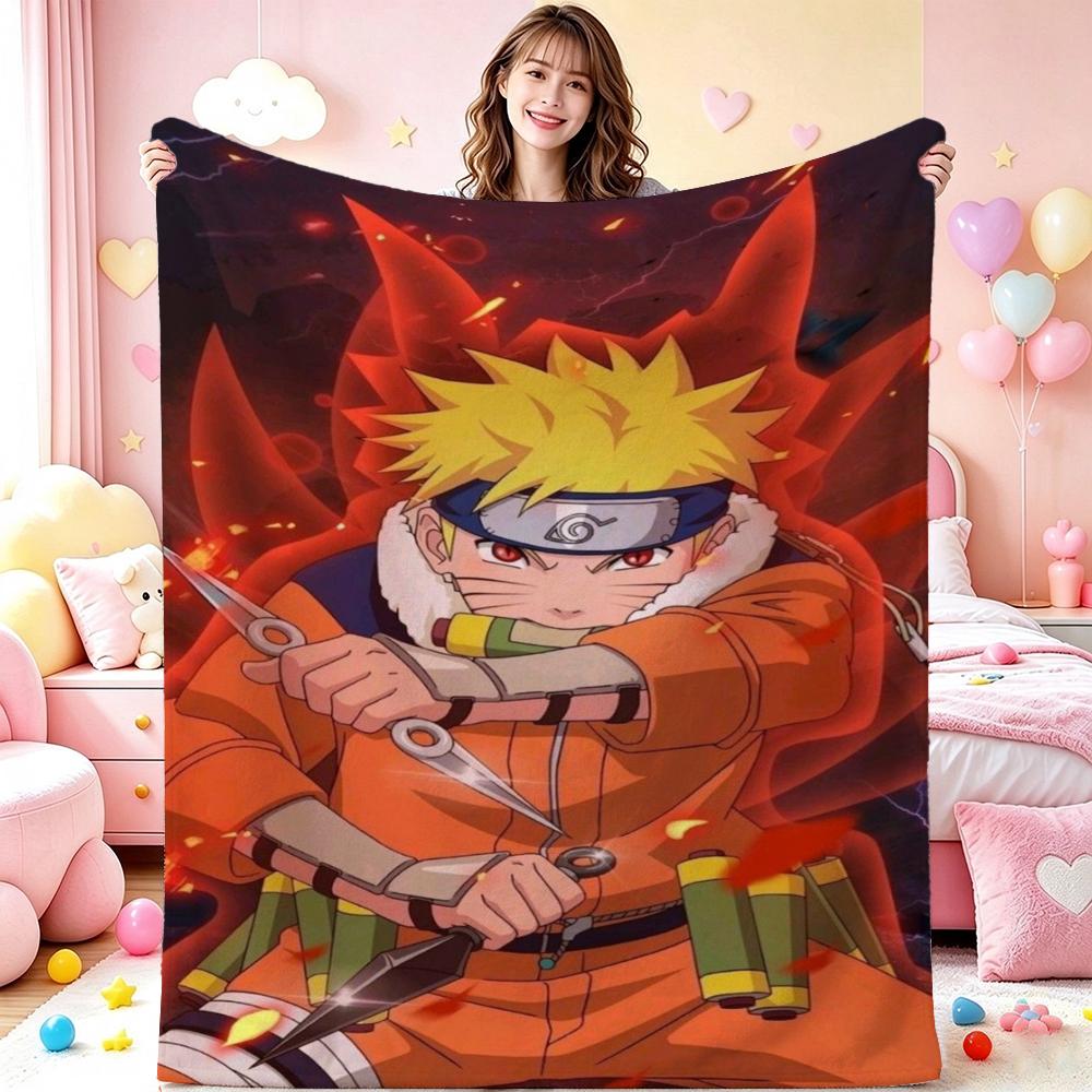 Naruto'S Ninja Way Anime Cartoon Flannel Blanket Skinfriendly Warm Fleece Blanket For Living Room Air Conditioner Room Home Party Decor Christmas Gift