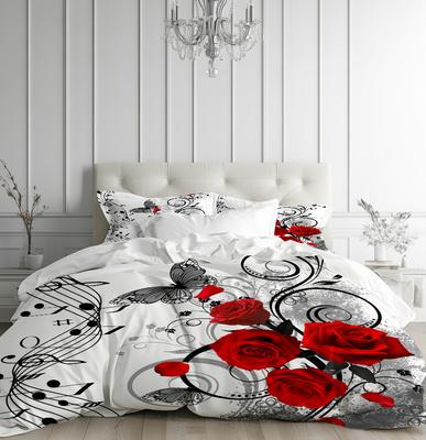 3D-gedrucktes Bettbezug-Set Elegant High-End Beauty Rose Bettwäschebezug Kissenbezug Luxus Heimtextilien Floral Bettdeckenbezug-Sets