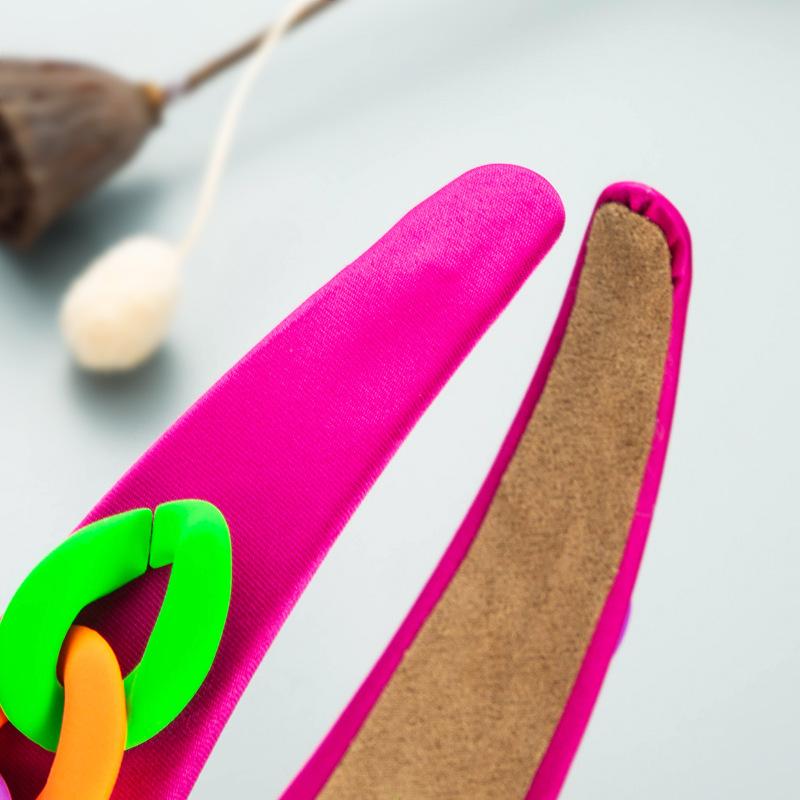 Women's Rural Wide Edge Color Chain Decoration Makaron Color Headband