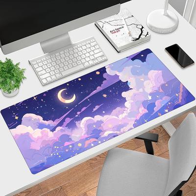 Dreamy Night Sky Anime Large Mouse Pad Nonslip Hd Printed Desk Mat For Laptop Pc Gaming Home Office Study Use