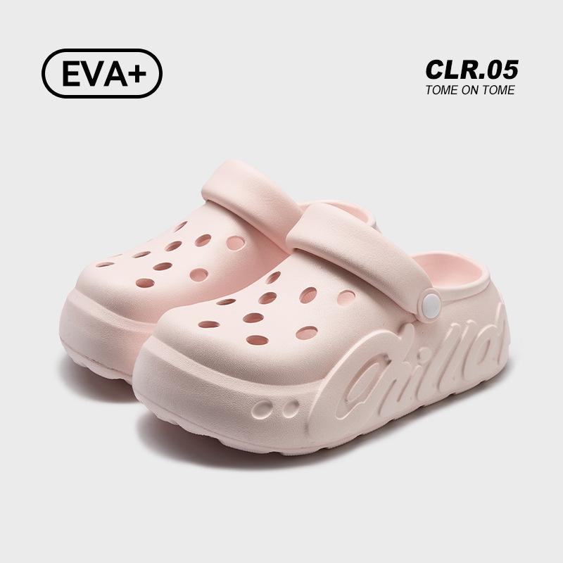 Height-increasing Thick-soled Hole Shoes Women's New Summer Outer Wear Runaway Not Tired Feet Show Legs Long Beach Sandals Non-slip Slippers