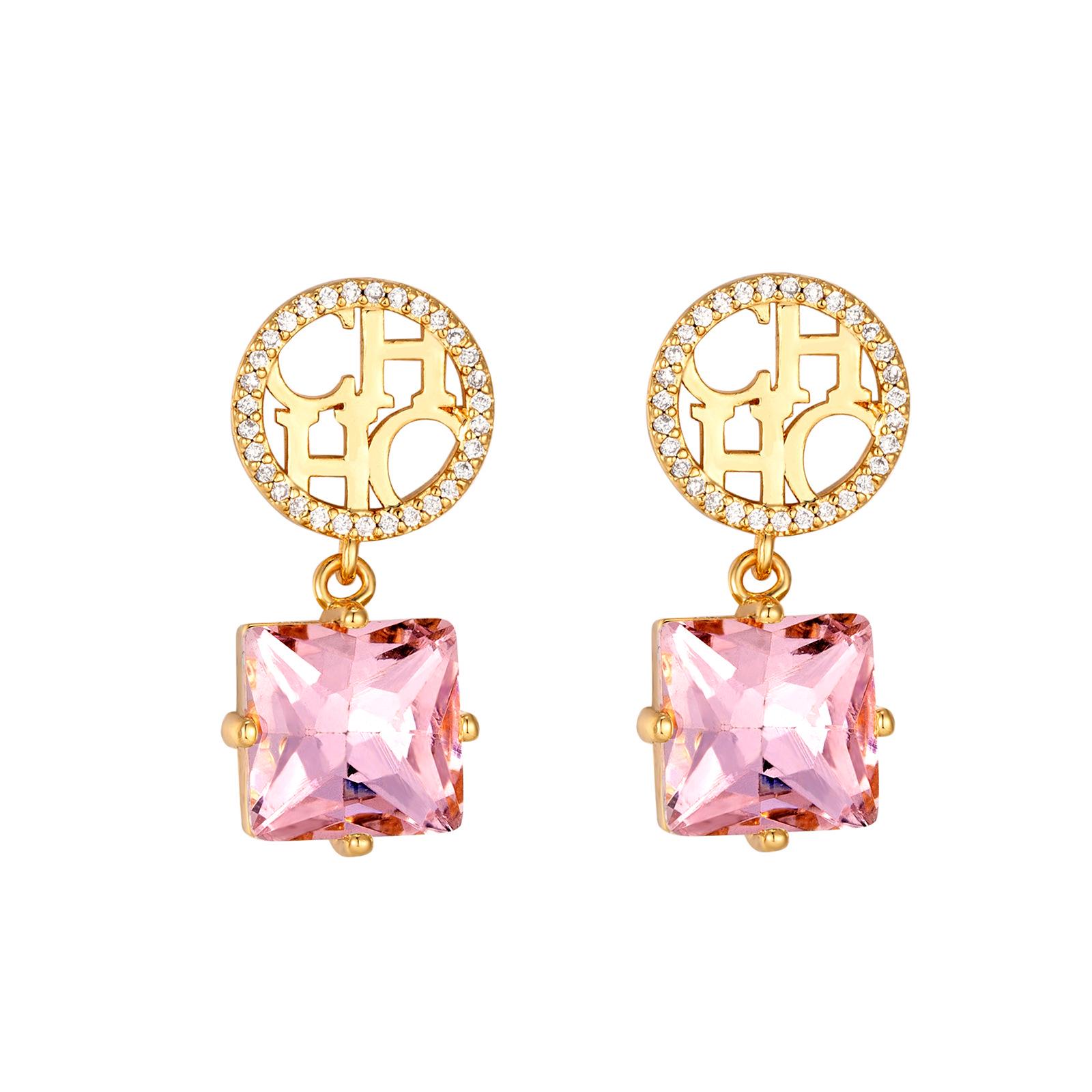 CHHC Винтажные серьги-гвоздики с жемчугом, дизайн в виде сердца и буквы