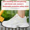 Fashion Non-slip Work Shoes Women Plastic Toe Safety Shoes Breathable Mesh Work Sneakers Lightweight Protective Work Safety Sneakers